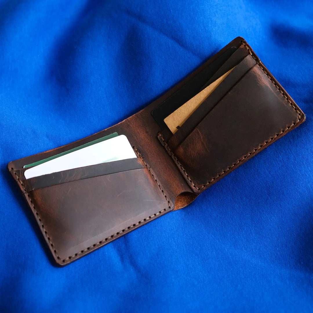 Klassieke handgemaakte lederen portemonnee