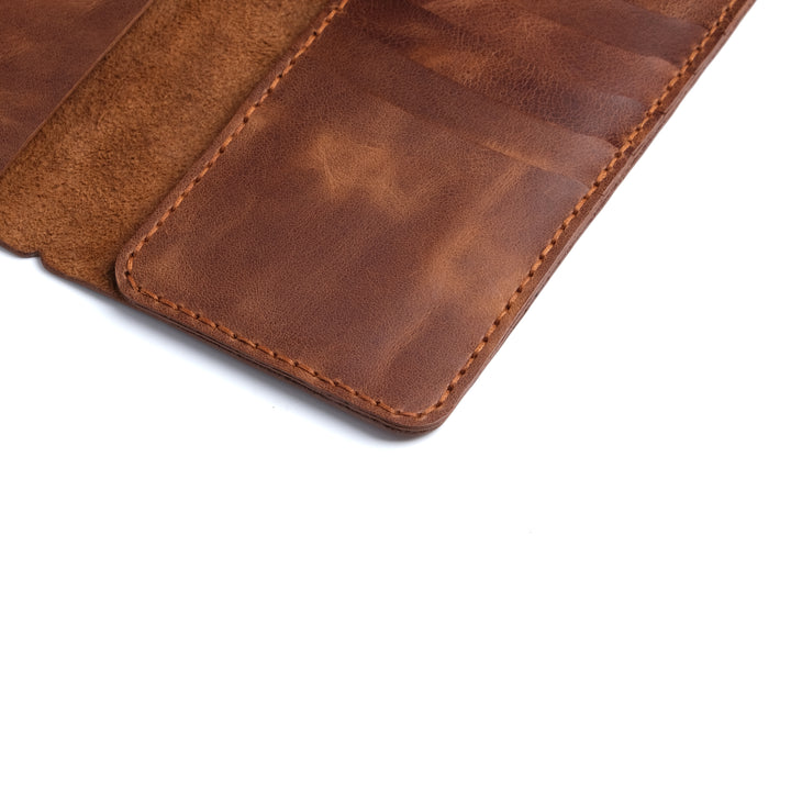 Plain Leather Handmade Wallet Dark Brown