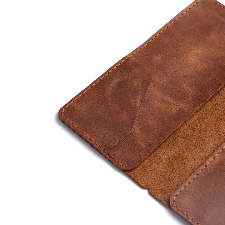Plain Leather Handmade Wallet Dark Brown
