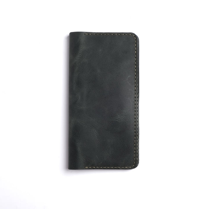 Plain Leather Handmade Wallet Dark green