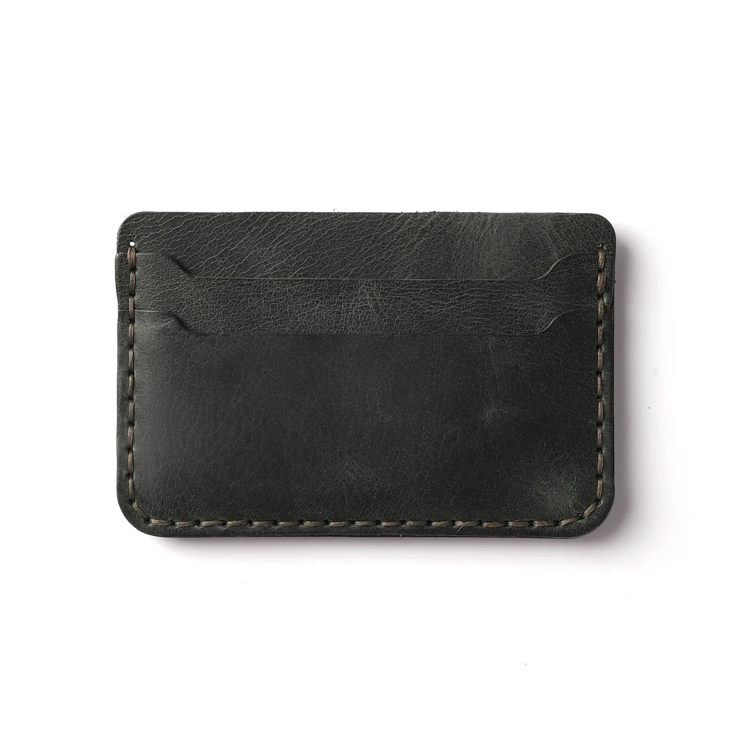 Minimal Handmade Leather Wallet Card Holder Khaki
