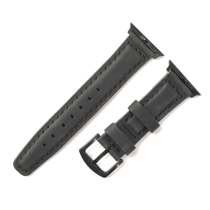 Apple Watch SE 2 2022 44 MM Handmade Leather Band Strap Black