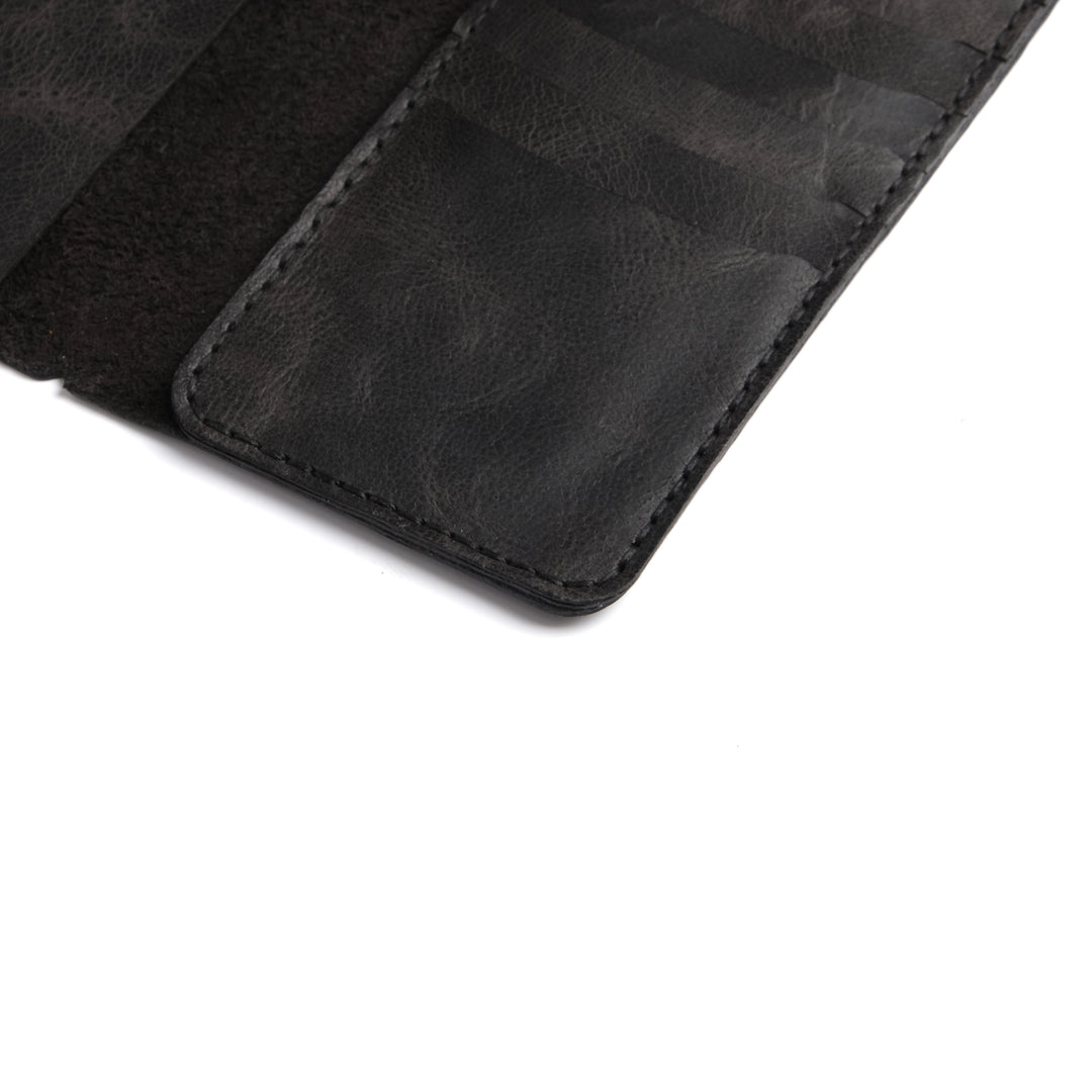 Plain Leather Handmade Wallet Black