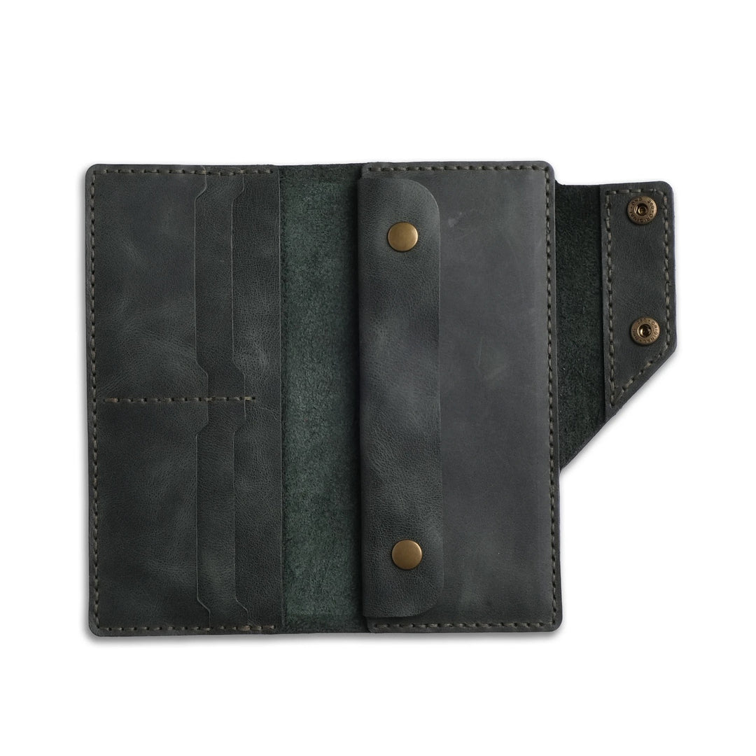 Handmade Leather Long Wallet Tobacco khaki